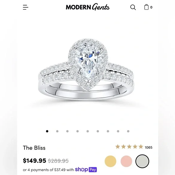 The Bliss Ring Set by Modern Gents - Size 6.5 - Picture 2 of 5
